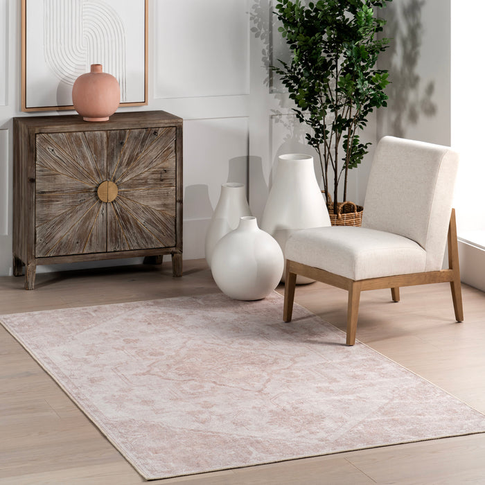 Reversible Washable Beige Area Rug for Versatile Style