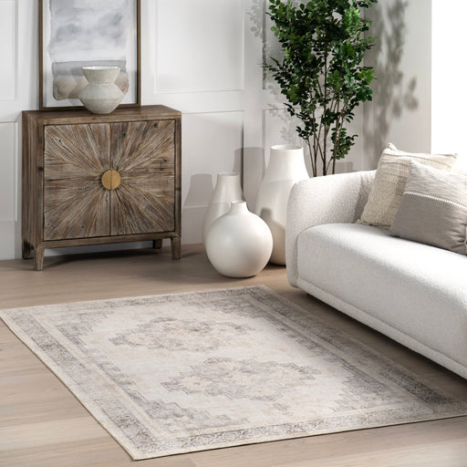 Reversible Washable Beige Area Rug for Versatile Style