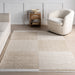 Reversible Washable Checkerboard Rug 142x203 cm Taupe