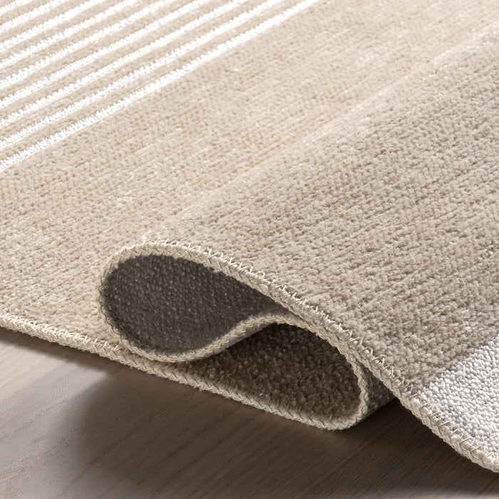 Reversible Washable Checkerboard Rug 142x203 cm Taupe