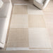 Reversible Washable Checkerboard Rug 142x203 cm Taupe