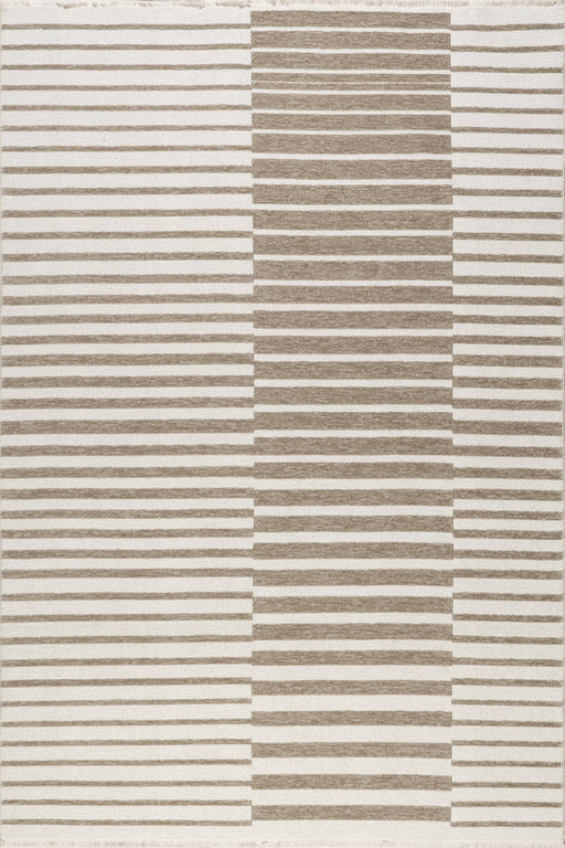 Reversible Washable Geometric Rug 120x180 cm Taupe
