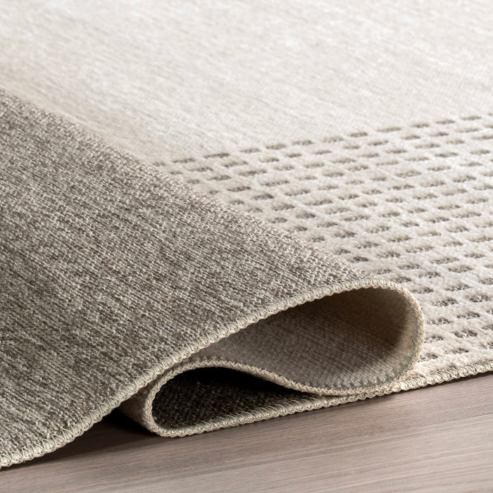 Reversible Washable Plaid Rug in Cream for Home Decoration