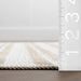 Reversible Washable Striped Rug 152x244 cm Taupe