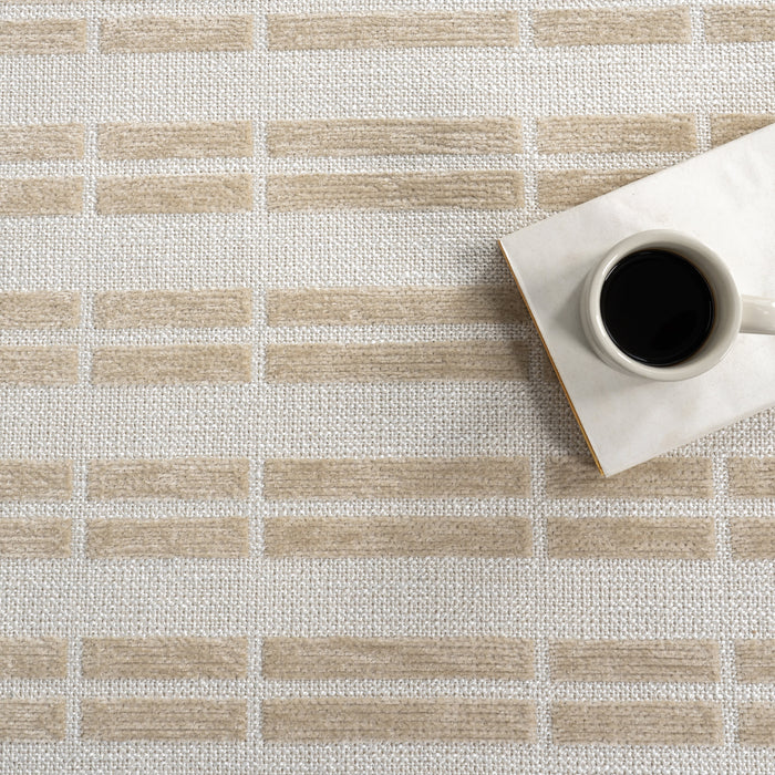 Reversible Washable Striped Rug 152x244 cm Taupe