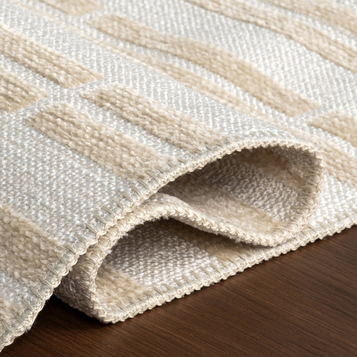 Reversible Washable Striped Rug 152x244 cm Taupe