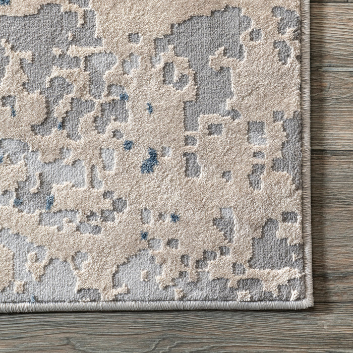 Ricki Light Grey Mottled Abstract Area Rug 152x244 cm