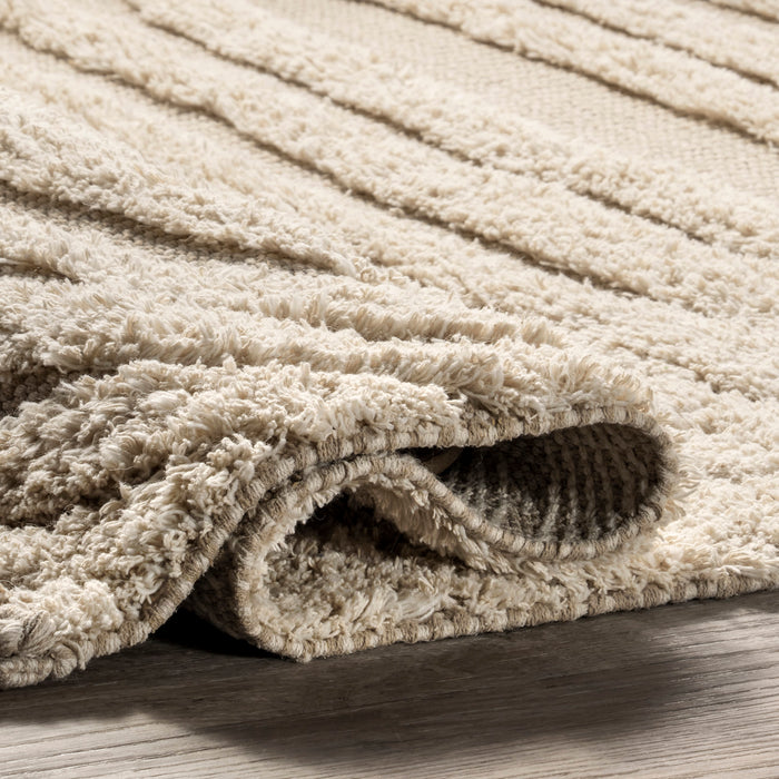 Riley Cream Shag Area Rug For Modern Interiors