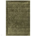 Rise Modern Plain Hand-Carved High-Density Heavyweight Hi-Low Border Wool&Viscose Olive Rug