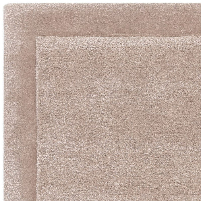 Rise Modern Plain Hand-Carved High-Density Heavyweight Hi-Low Border Wool&Viscose Sand Rug