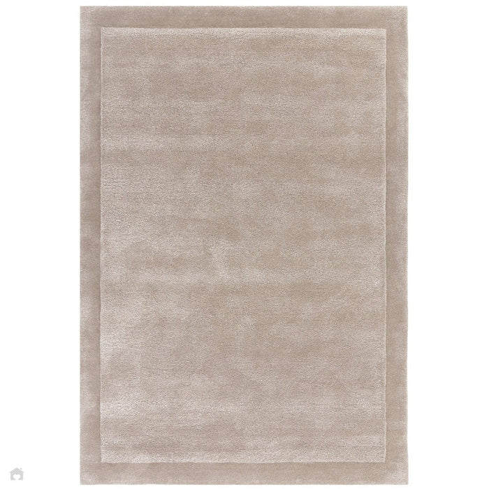 Rise Modern Plain Hand-Carved High-Density Heavyweight Hi-Low Border Wool&Viscose Sand Rug