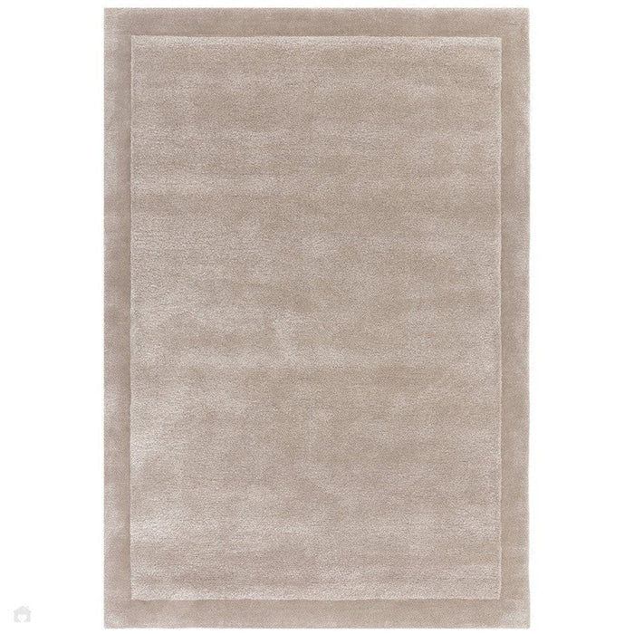 Rise Modern Plain Hand-Carved High-Density Heavyweight Hi-Low Border Wool&Viscose Sand Rug