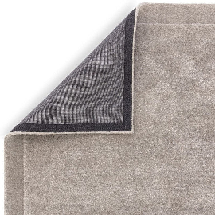 Rise Modern Plain Hand-Carved High-Density Heavyweight Hi-Low Border Wool&Viscose Silver Rug