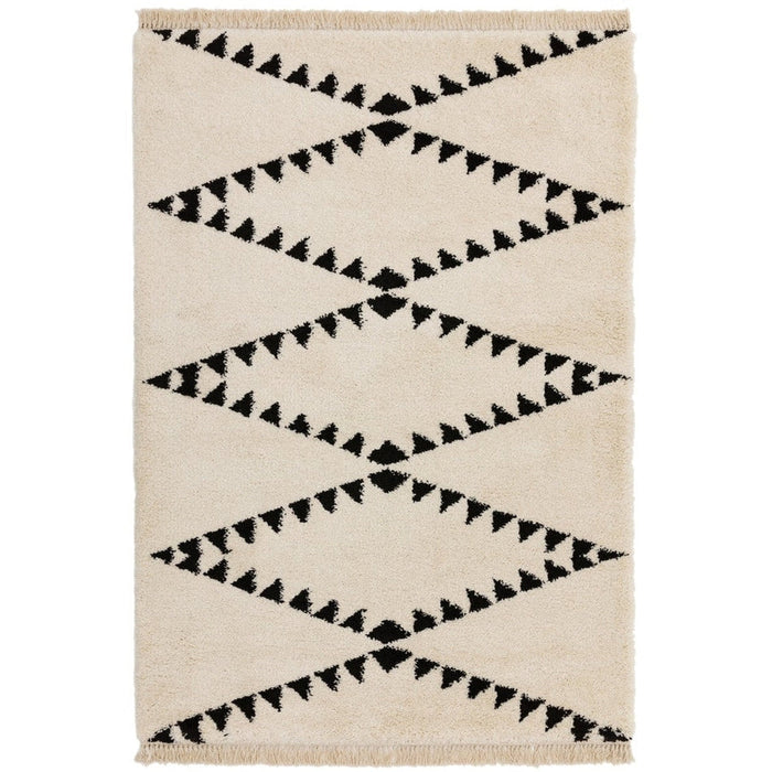 Rocco RC03 Modern Moroccan Berber Soft Plush Boho Shaggy Cream Rug