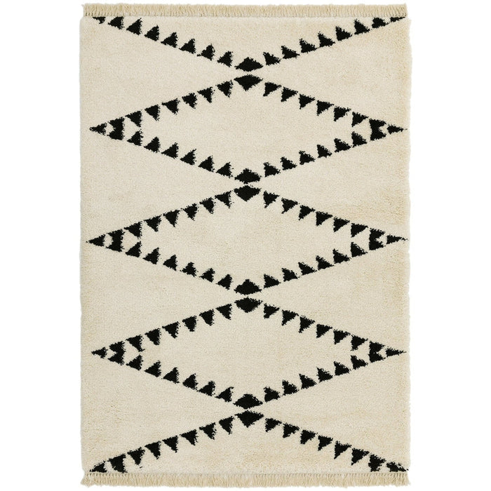 Rocco RC03 Modern Moroccan Berber Soft Plush Boho Shaggy Cream Rug