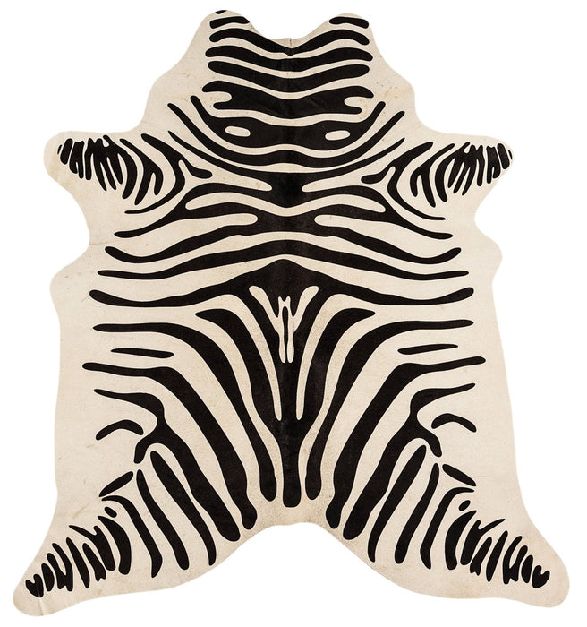 Rodeo Zebra Print White Hide Rug