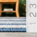 Romy Blue Striped Area Rug for Indoor and Outdoor Use