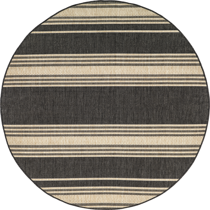 Romy Charcoal Striped Indoor Outdoor Area -matto 152x244 cm