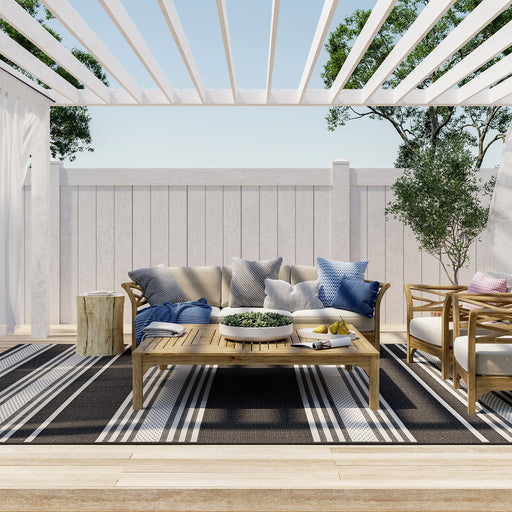 Romy Striped Weather-Resistant Indoor Outdoor Rug 150x240 cm