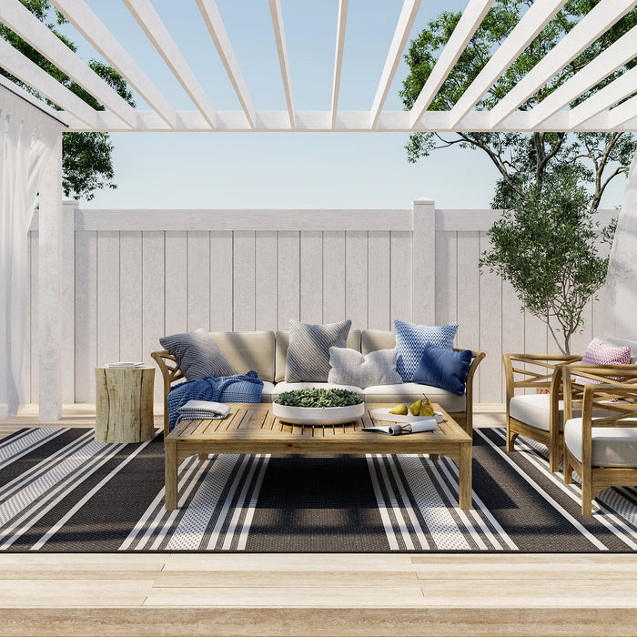 Romy Striped Weather-Resistant Indoor Outdoor Rug 150x240 cm