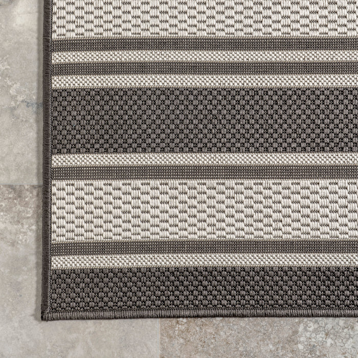 Romy Striped Weather-Resistant Indoor Outdoor Rug 150x240 cm
