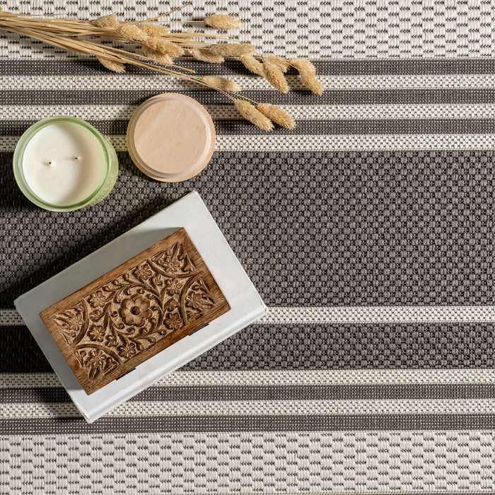 Romy Striped Weather-Resistant Indoor Outdoor Rug 150x240 cm
