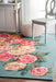 Tappeto floreale con rose, 160 cm, design azzurro