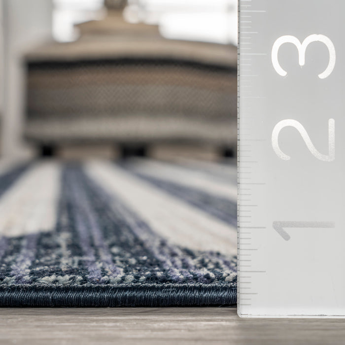 Rosemary Striped Grey Area Rug 160Cm X 230Cm
