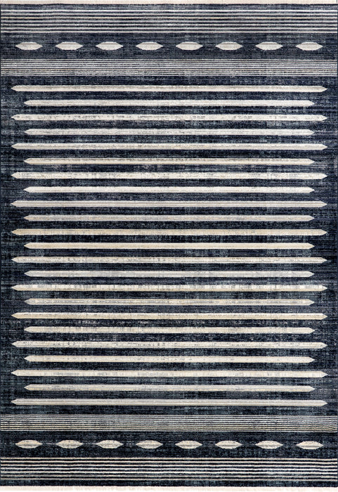 Rosemary Striped Grey Area Rug 160Cm X 230Cm