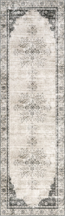 Tappeto lavabile vintage in palissandro 150 cm x 240 cm Avorio