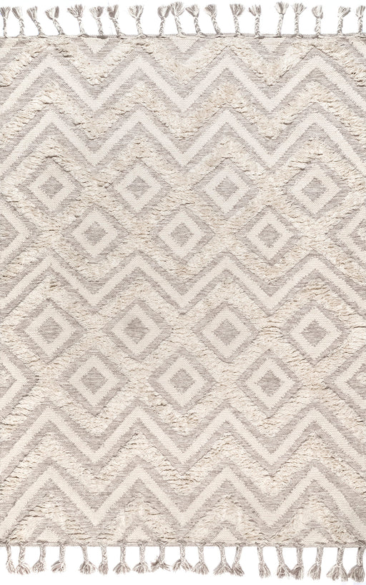 Roxanna Ivory Diamond Shag Area Rug 140x200 cm