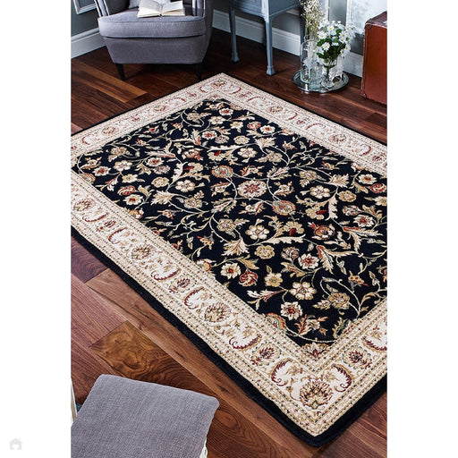 Royal Classic Traditional Wool 636 B Black/Beige Rug