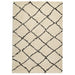 Royal Nomadic 5413 Modern Geometric Diamond Soft Plush Boho Shaggy Ivory/Black Rug