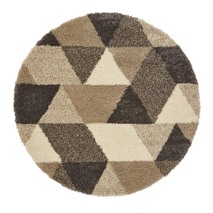 Royal Nomadic 7611 Modern Geometric Soft Plush Boho Shaggy Beige/Grey Rug