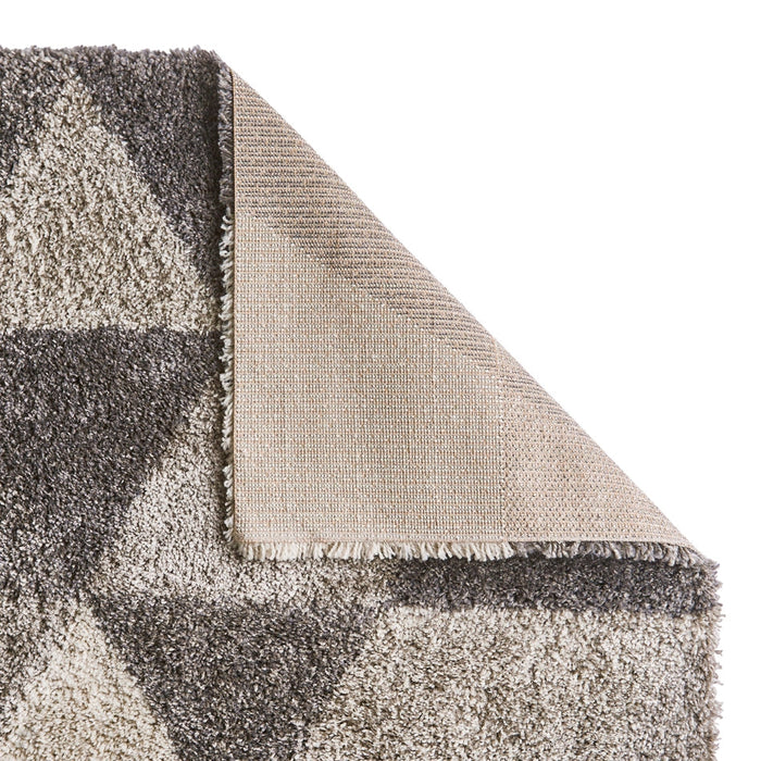 Royal Nomadic 7611 Modern Geometric Soft Plush Boho Shaggy Grey Rug