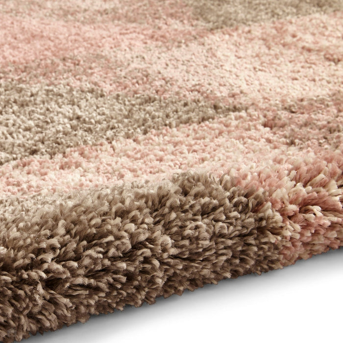 Royal Nomadic 7611 Modern Geometric Soft Plush Boho Shaggy Rose/Cream Rug