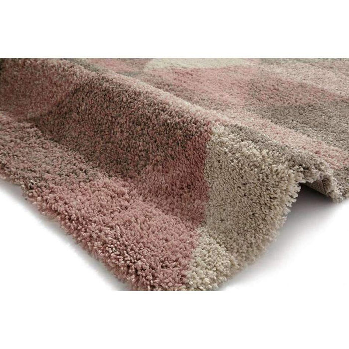 Royal Nomadic 7611 Modern Geometric Soft Plush Boho Shaggy Rose/Cream Rug