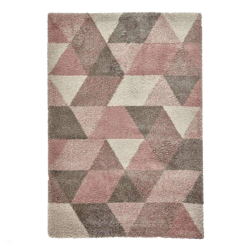 Royal Nomadic 7611 Modern Geometric Soft Plush Boho Shaggy Rose/Cream Rug