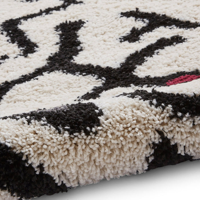 Royal Nomadic A637 Modern Abstract Soft Plush Boho Shaggy Cream/Black/Multicolour Rug