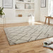 Royal Nomadic A638 Modern Geometric Diamond Soft Plush Boho Shaggy Cream/Grey Rug