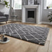 Royal Nomadic A638 Modern Geometric Diamond Soft Plush Boho Shaggy Grey/Cream Rug