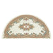 Royal Traditional Floral Aubusson Medallion Border Oriental Chinese Style Hand-Carved Hi-Low Textured Wool Cream/Beige Half Moon Rug