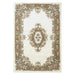 Royal Traditional Floral Aubusson Medallion Border Oriental Chinese Style Hand-Carved Hi-Low Textured Wool Cream/Beige Rug