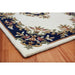 Royal Traditional Floral Aubusson Medallion Border Oriental Chinese Style Hand-Carved Hi-Low Textured Wool Cream/Blue Rug