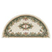 Royal Traditional Floral Aubusson Medallion Border Oriental Chinese Style Hand-Carved Hi-Low Textured Wool Cream/Green Half Moon Rug