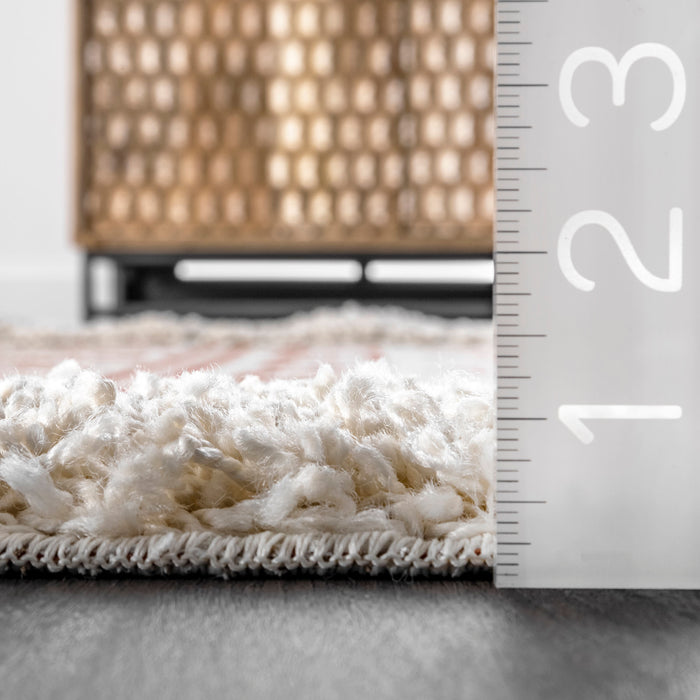 Rust Banded Shag Area Rug 120x180 cm