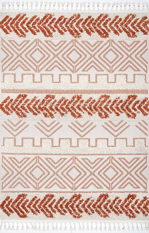 Rust Banded Shag Area Rug 120x180 cm