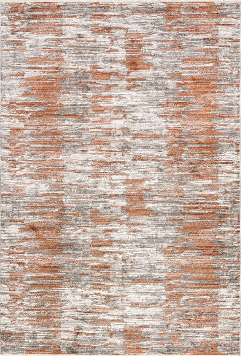 Rust Crosshatch Fringe Area Rug 160 cm x 230 cm