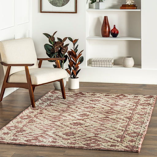 Rust Diamond Area Rug 200x300 cm Soft Durable Design