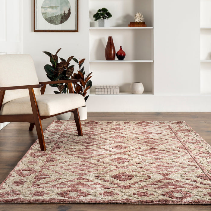 Rust Diamond Area Rug 200x300 cm Soft Durable Design